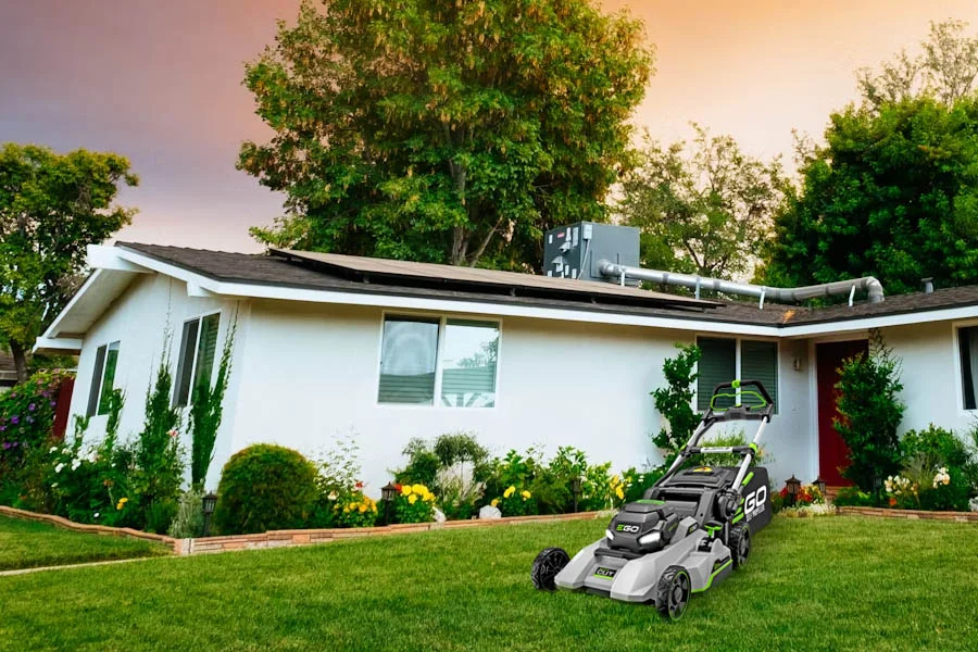 wide self propelled lawn mower